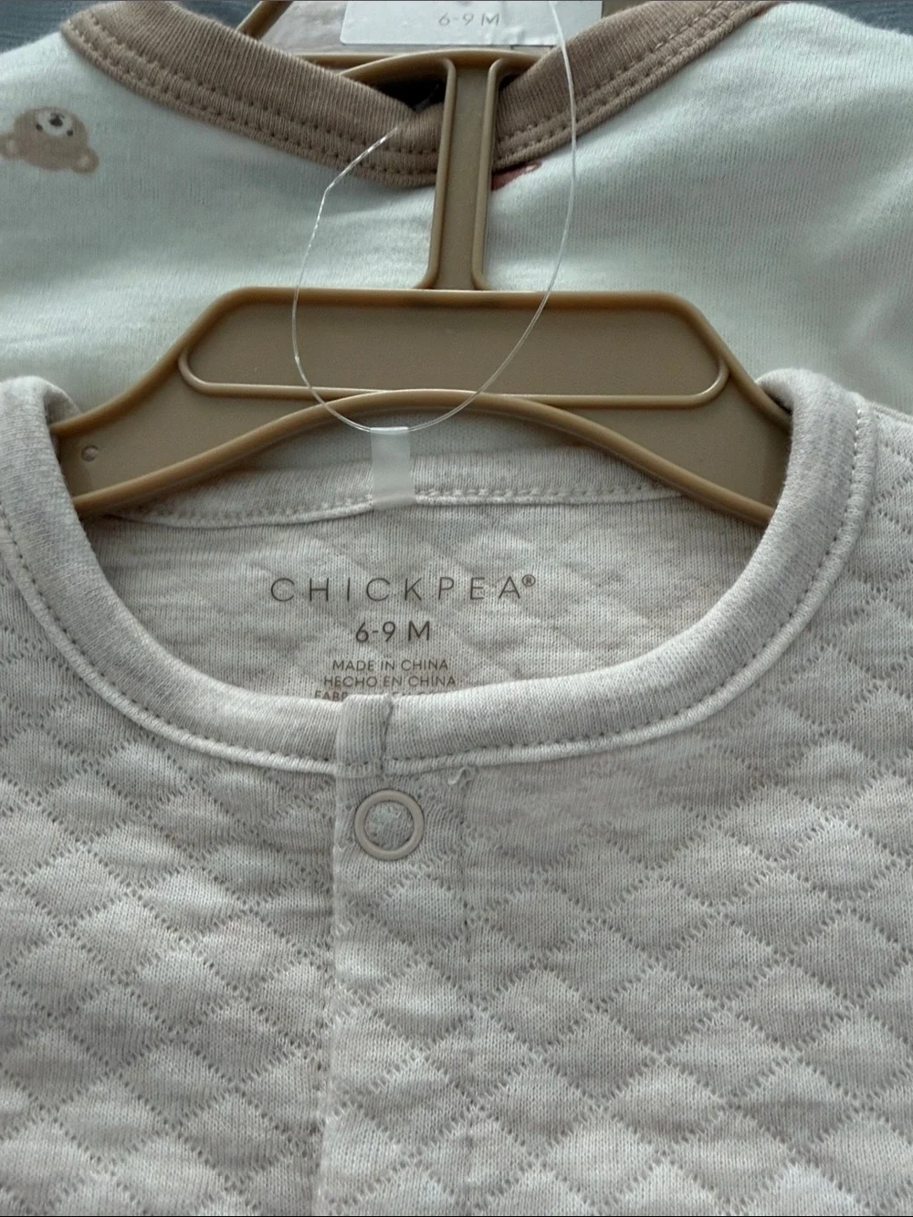 chick pea Soft Pink Bear Footed One-Piece